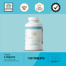 Load image into Gallery viewer, DailyMaxx is 9 Essentials Certified, gluten-free, Good Manufacturing Practice compliant and satisfaction is guaranteed.
