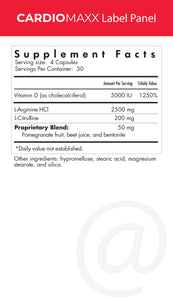 CardioMaxx ingredient card